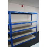 A set of five tier industrial metal shelving, width 180 cm.
