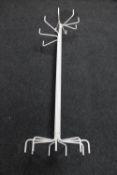 A 1970's metal eight arm hat and coat stand