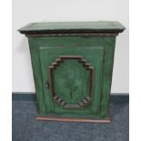 A late 19th century hand painted wall cabinet