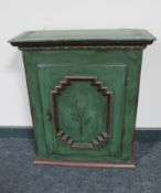 A late 19th century hand painted wall cabinet