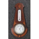 A Victorian inlaid mahogany barometer