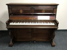 A mahogany cased straight strung piano by John Brinsmead & Sons London