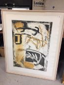 A signed abstract lithographic print.