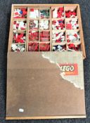 A vintage 1970's lego system set in wooden box