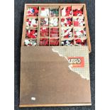 A vintage 1970's lego system set in wooden box