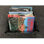 A crate of nine hardback volumes, Aviation, WW I etc.