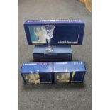 A boxed set of six Bohemian crystal wine glasses together with a further set of boxed Cristal