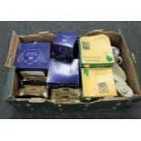 A box of Ringtons willow pattern tea set,