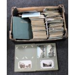 A box of antique and later postcards including North East interest,