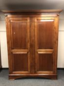 A good quality mahogany double door wardrobe,