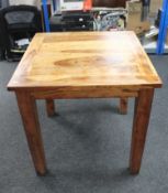 Four square sheesham wood dining tables,