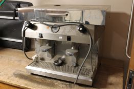 A commercial stainless steel Fracino coffee machine