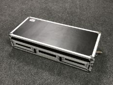 A metal bound flight case