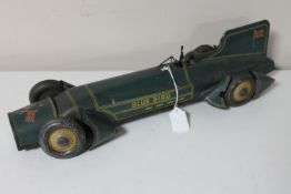 A Gunthermann tin plate clockwork motorcar - Captain Campbell's land speed record car Blue Bird,