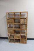 Two sets of wooden storage cube shelves