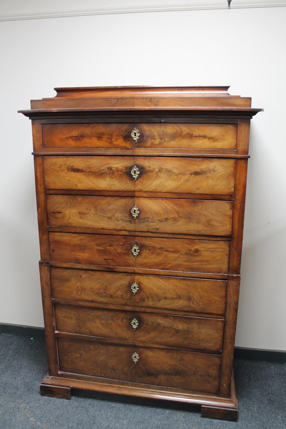 A 19th century continental mahogany seven drawer chest CONDITION REPORT: 158cm high