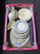 Twenty-three pieces of antique Minton dragon patterned dinner ware together with a set of plated