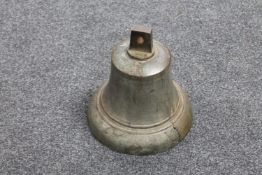 A bronze bell with GR VI cypher CONDITION REPORT: Height and diameter 25cm.
