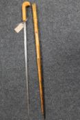 A bamboo swordstick