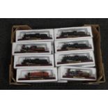 A box of fifteen boxed die cast railway locomotives