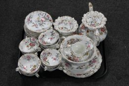 A tray of twenty-nine pieces of Victorian tea china