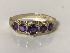 A 9ct gold amethyst ring