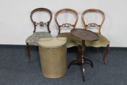 Three 19th century mahogany dining chairs,