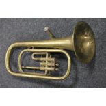 A brass tenor horn