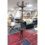 A bentwood hat and coat stand