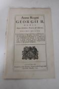 A George II act dated 1742 relating to the repairing of roads leading from Ledbury Hereford
