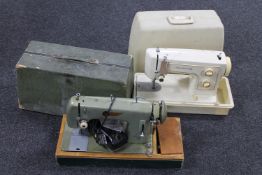A Frister Rossmann 300 sewing machine and a Viscount sewing machine