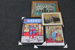 A framed Greggs picture,