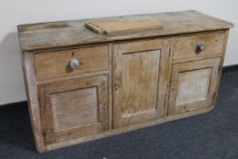 A 19th century pine kitchen low dresser