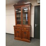 A Victorian mahogany glazed door bookcase,