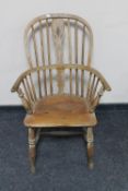An antique Windsor armchair
