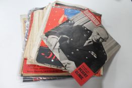A collection of war time magazines including The War, Picture post, Everybodys Magazine,