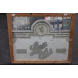 A pine framed mid twentieth century Lion Ales pub mirror