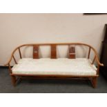 A Chinese four piece lounge suite comprising three seater settee,