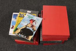 Seven folders containing a large quantity of football programmes
