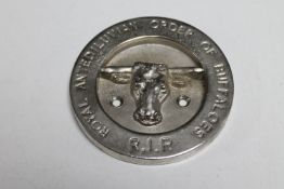 A Royal Antediluvian Order of Buffaloes car badge