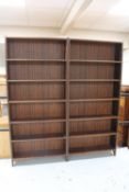 A mid 20th century Danish rosewood effect two section open bookcase CONDITION REPORT: