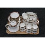 A tray of thirty-eight pieces of Royal Albert Holyrood tea and dinner ware