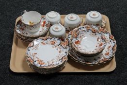 A tray of approximately twenty-nine pieces of late Victorian Wellington tea china