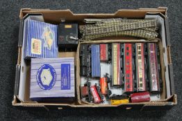 A box of Hornby OO rolling stock track,