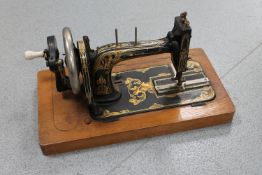 A vintage hand sewing machine