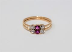 A ruby and old-cut diamond ring,