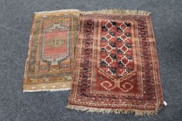 Two fringed Iranian rugs