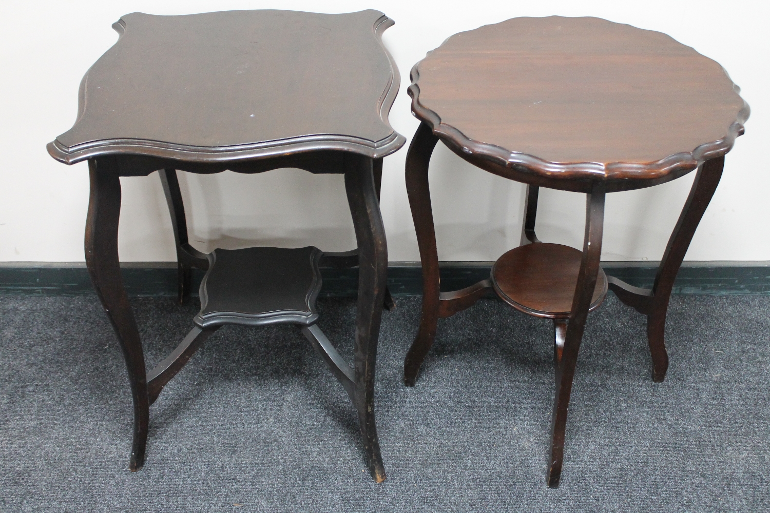 Two antique mahogany occasional tables