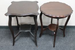 Two antique mahogany occasional tables