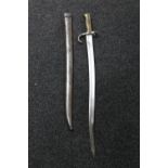 A French Chassepot sword bayonet in scabbard